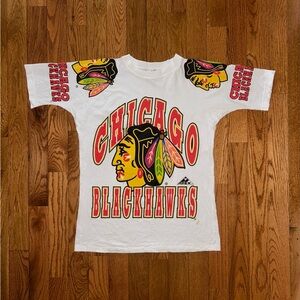 Chicago Blackhawks Big Logo Apex One Vintage T-Shirt Size XL